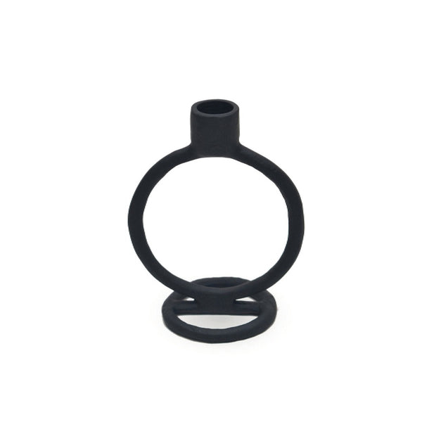 BOUGEOIR METAL CERCLE NOIR