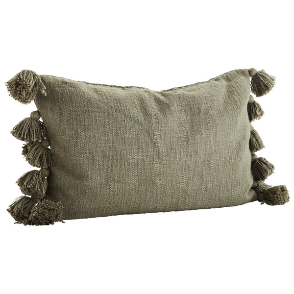 COUSSIN POMPONS OLIVE